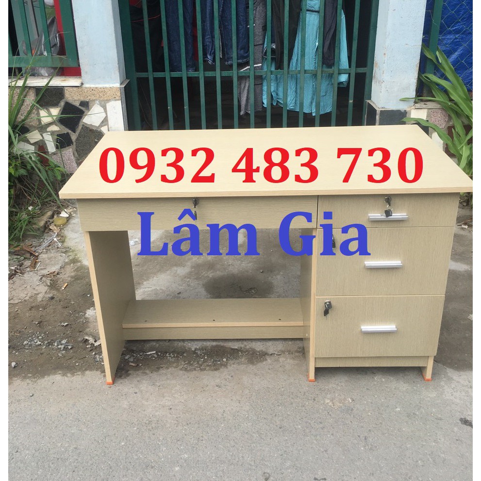 Bàn làm việc văn phòng giá rẻ 4 hộc kéo 1m2x75x60