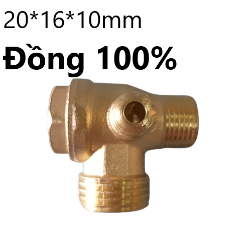 Van 1 chiều máy nén khí chạy trực tiếp ren ngoài 20*16*10mm đồng 100%