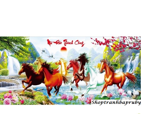 [HCM]Tranh đính đá Mã Đáo Thành Công kích thước lớn ✅160×70 cm -️ VS021