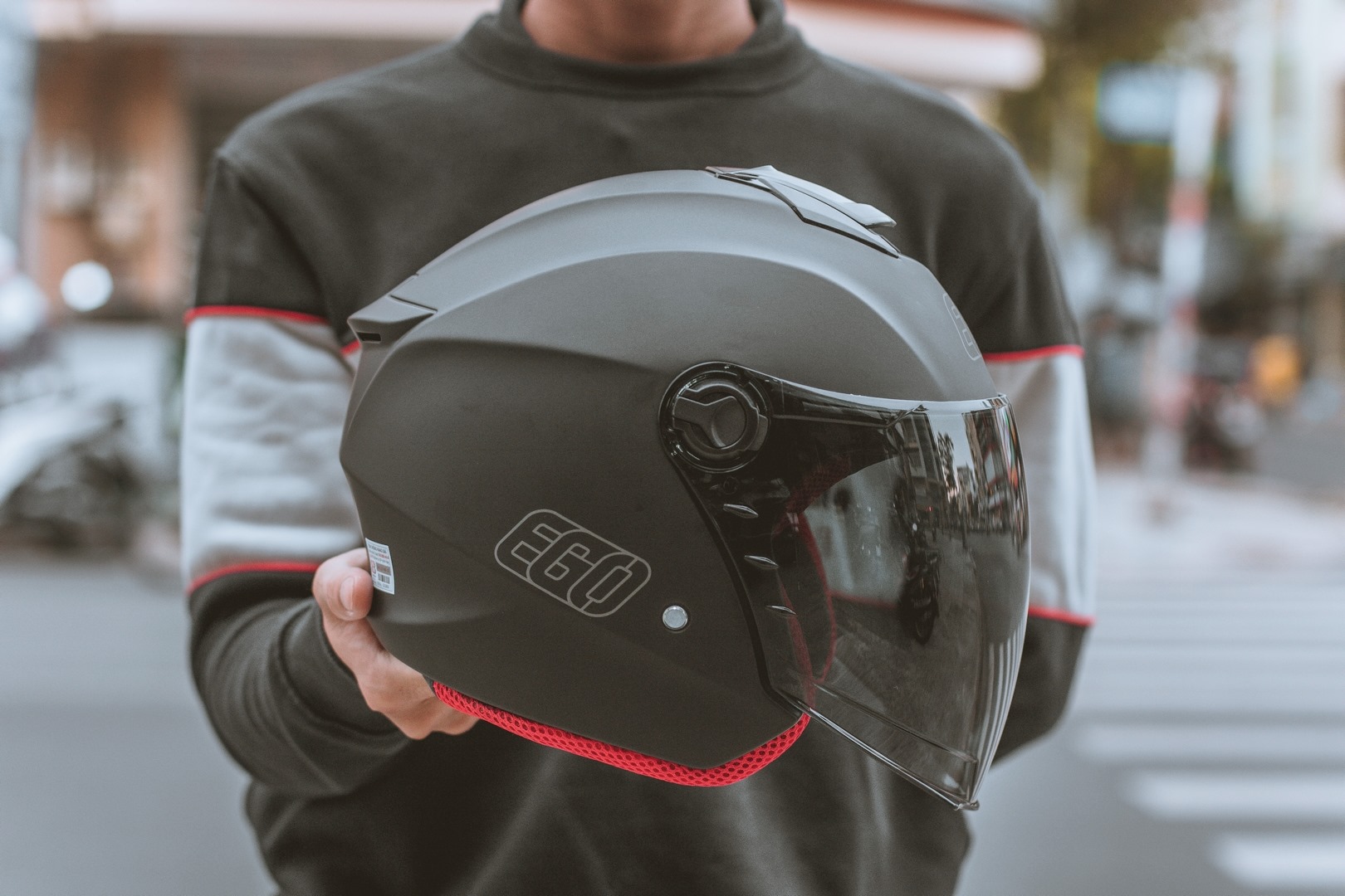 [CHÍNH HÃNG] MŨ BẢO HIỂM 3/4 EGO E-3 ĐEN NHÁM