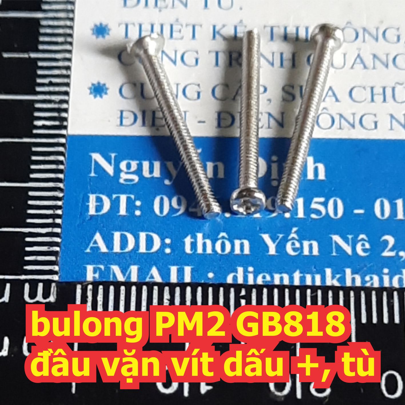 100 con bulong, vít pake pm2 m2 đầu tù, vặn vít dấu + kde0405