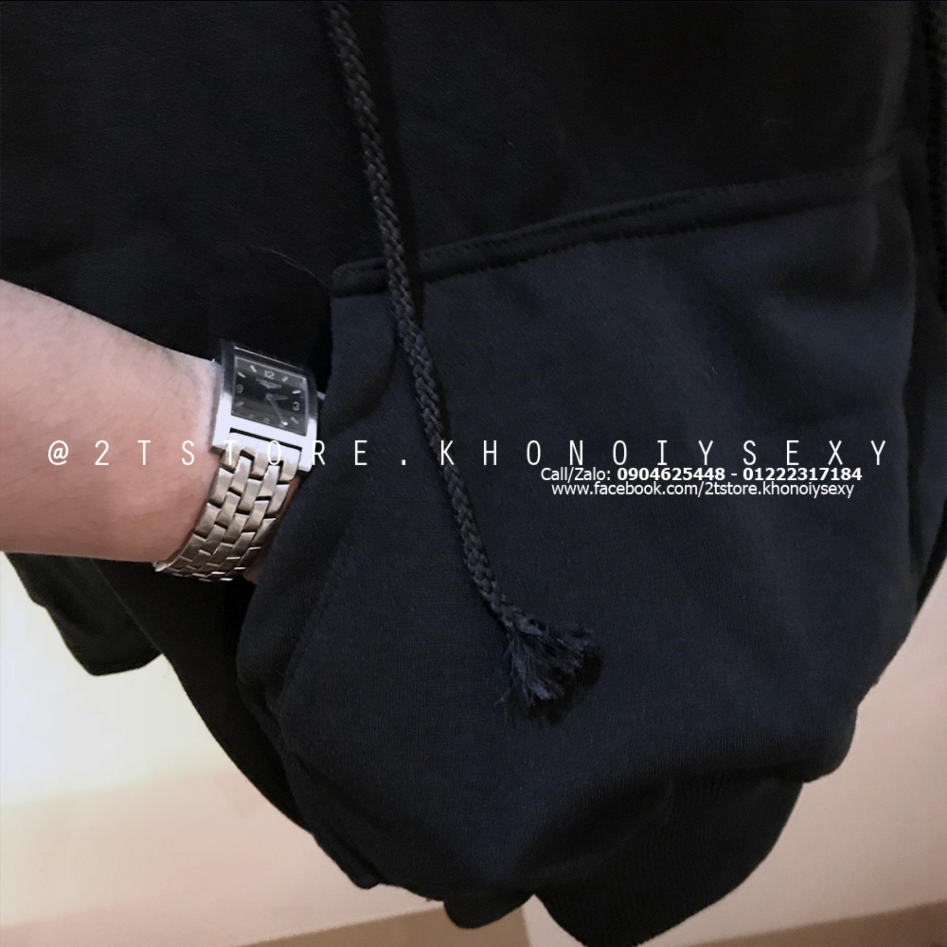 [4.4 HOÀN TIỀN 15%]ÁO KHOÁC HOODIE TRƠN UNISEX - ĐEN