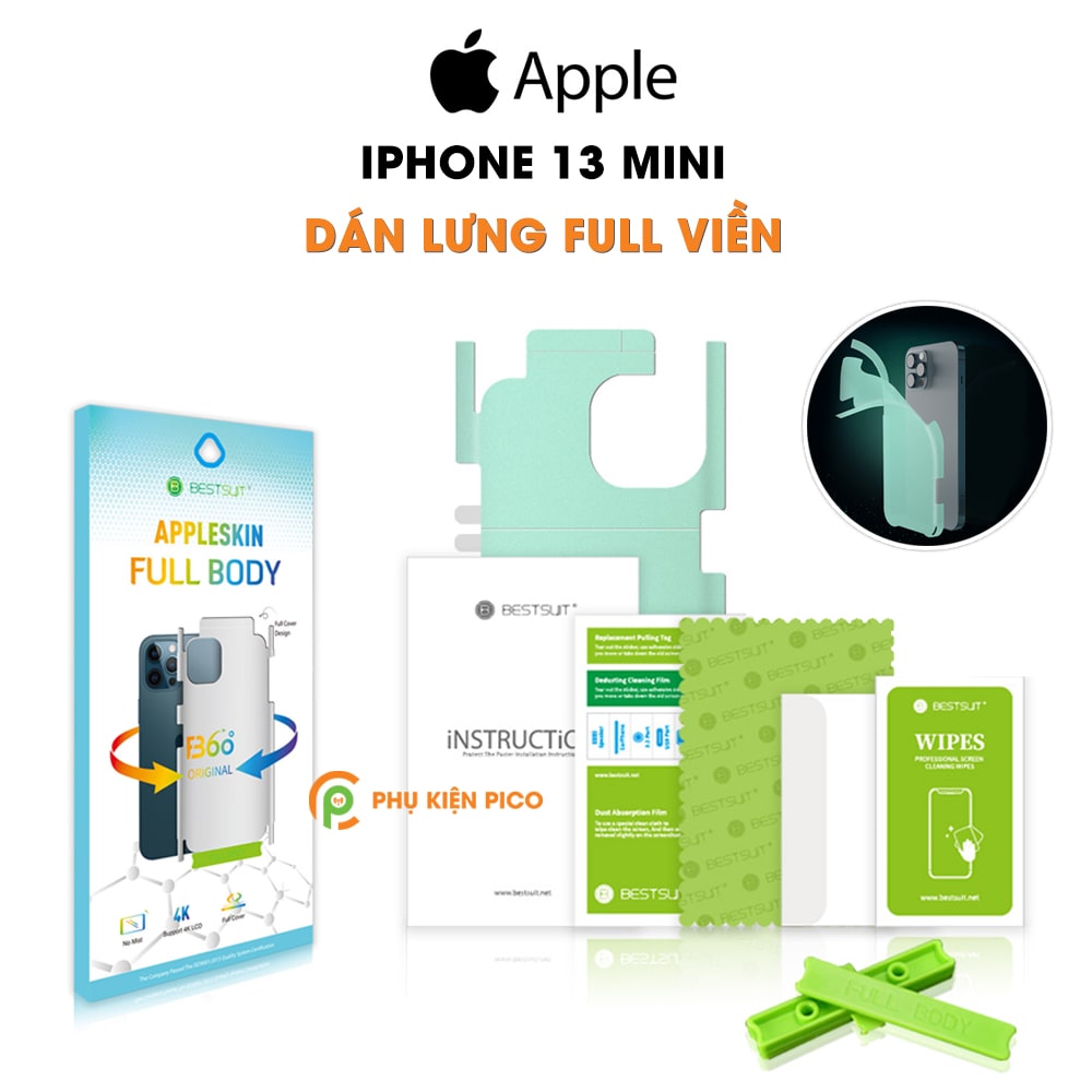 Dán lưng Iphone 13 Mini PPF cao cấp dẻo trong suốt dán full mặt lưng và viền - Tặng bộ công cụ hỗ trợ dán