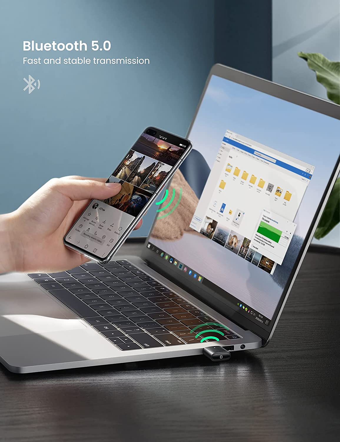 Thiết bị USB Bluetooth 5.0 UGREEN 80889 cho máy tính laptop