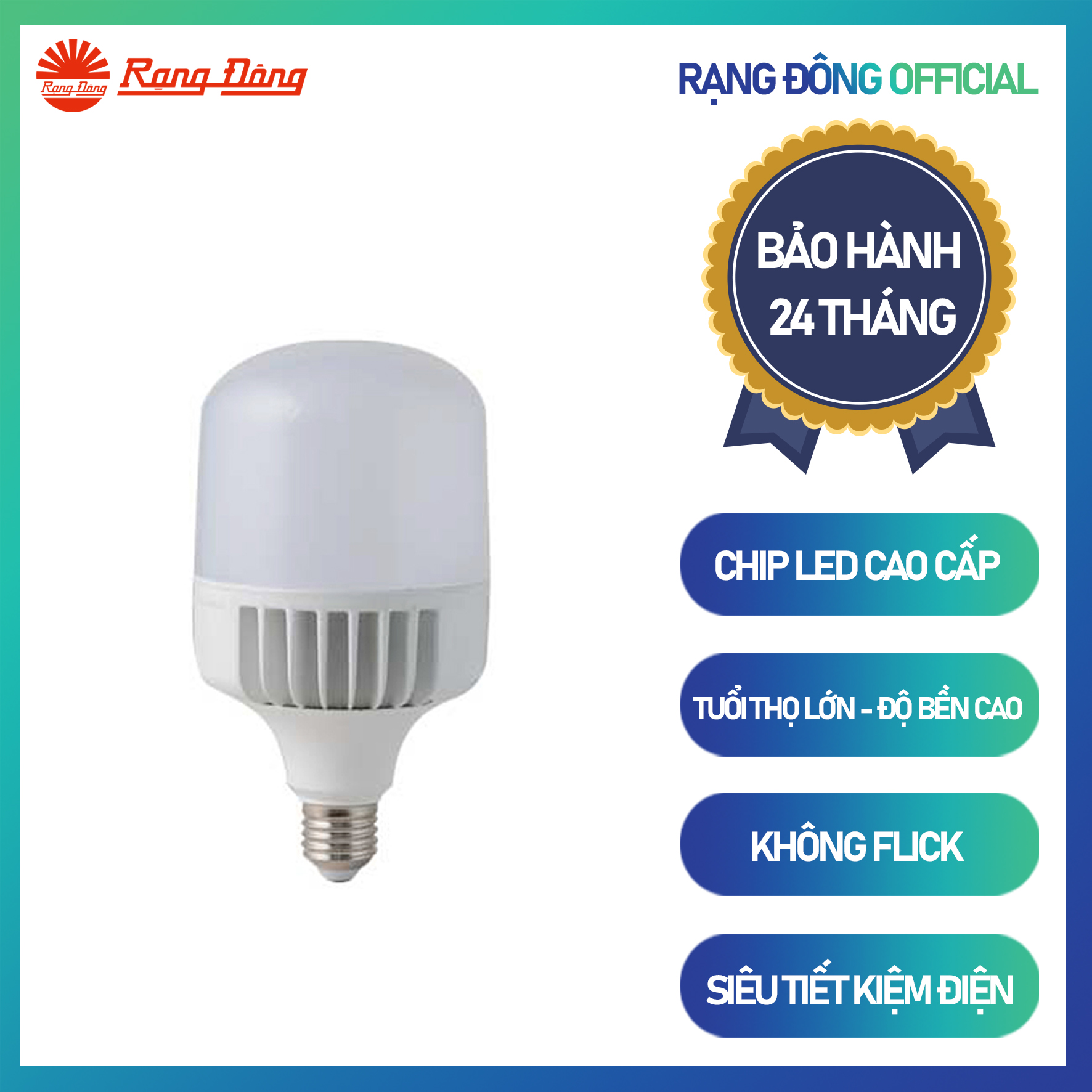 LED BULB TR100NĐ/40W E27 Chính hãng Rạng Đông Siêu tiết kiệm điện Tuổi thọ cao Chất lượng ánh sáng đẹp Chip LED tin cậy