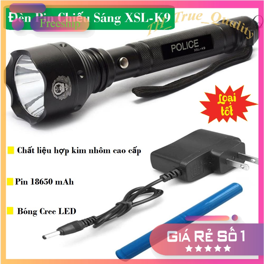 Den pin sieu sang chieu xa 1000m, Đèn pin sạc điện, Đèn pin XSL-K9, chiếu sáng cực xa, ánh sáng cực mạnh - H7F