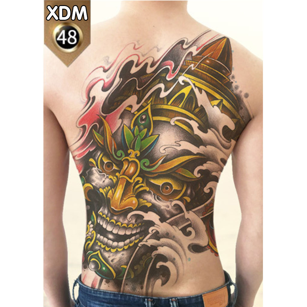 Hình Xăm Dán Kín Lưng Quỷ Hanya, Quỷ Dạ Xoa (34x48cm)
