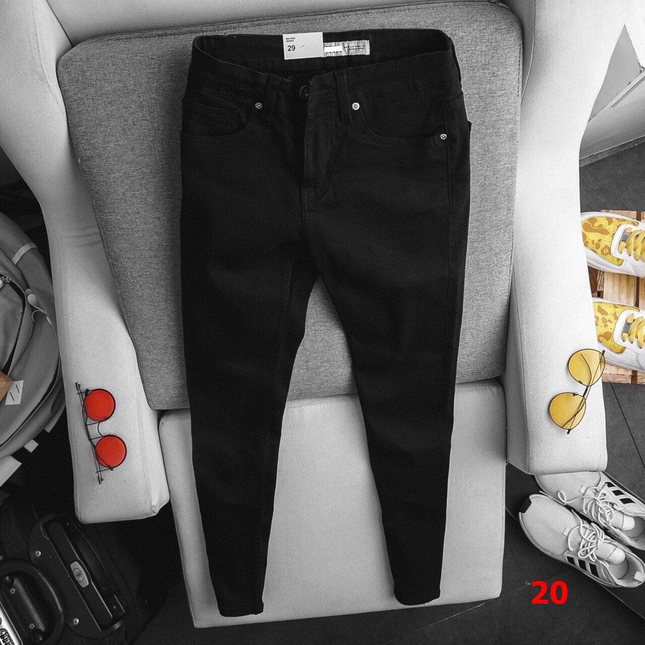 QUẦN JEAN NAM CAO CẤP ĐEN TRƠN MS 20
