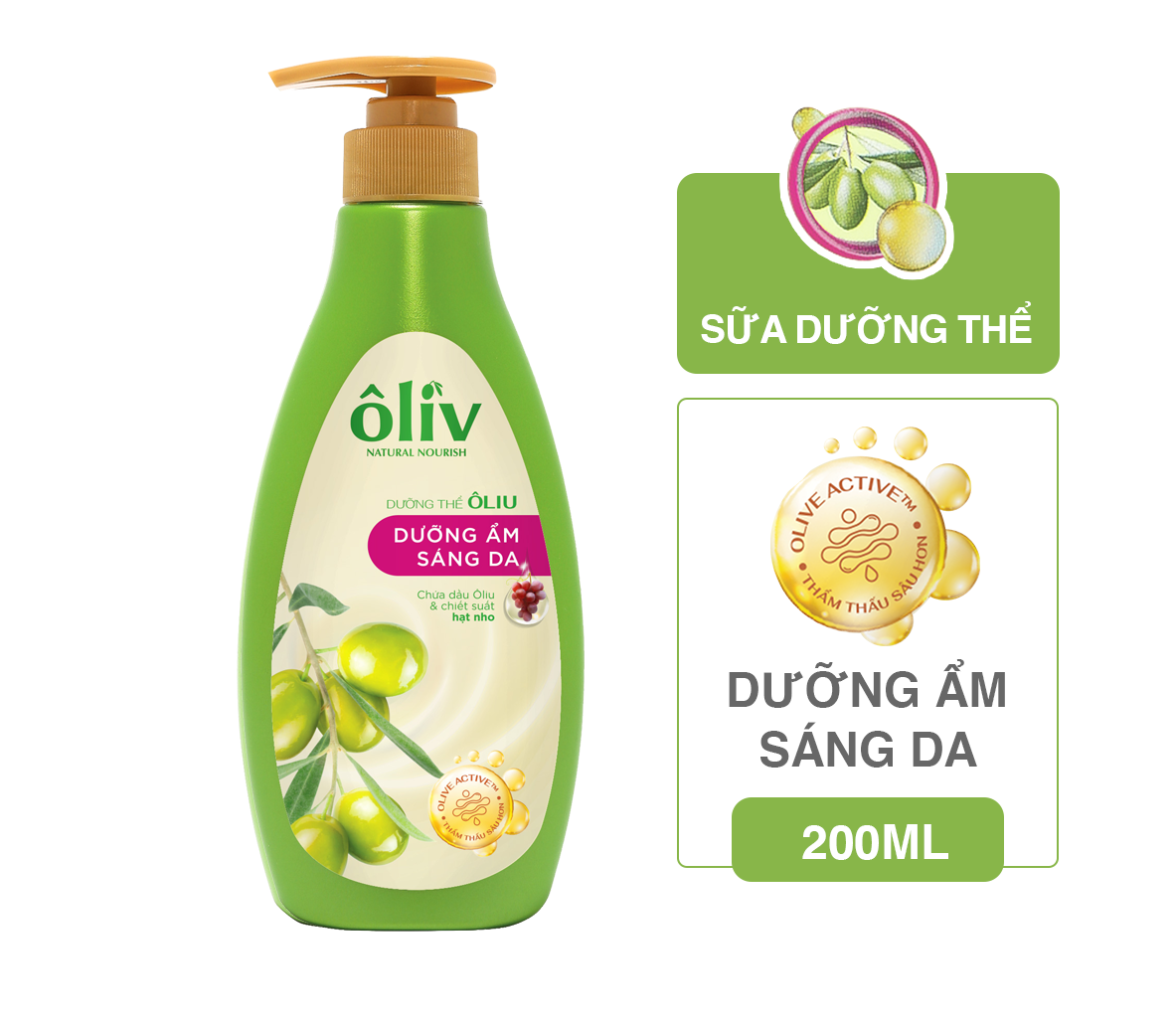Sữa Dưỡng Thể Ôliv Sáng Da 200ml