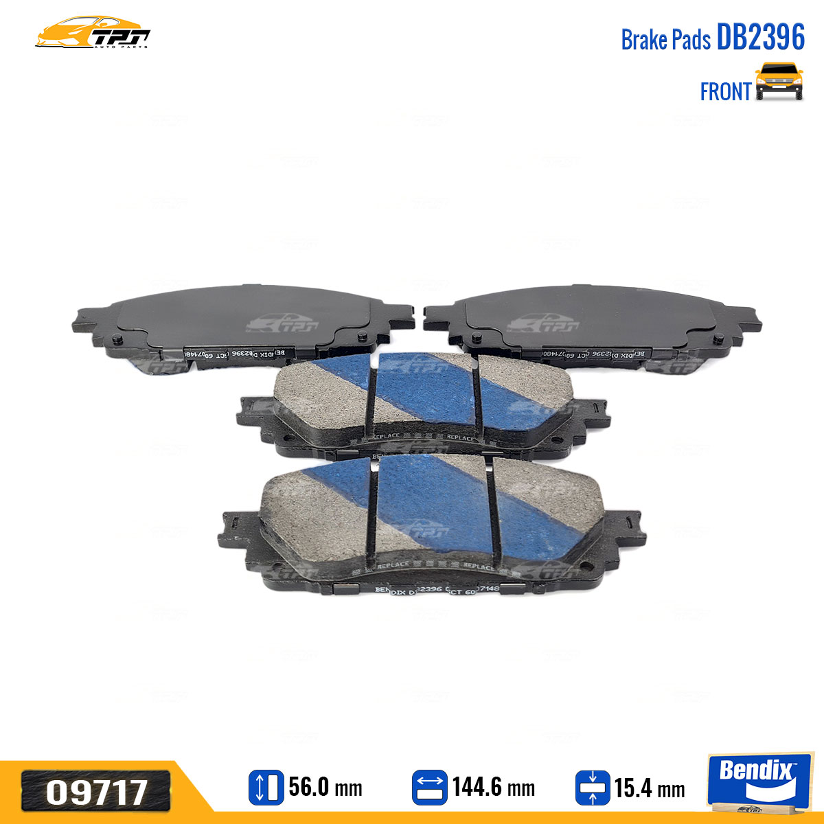 Bố Thắng / Má Phanh TRƯỚC Toyota INNOVA 2016- [ DB2396 ] Bendix - USA