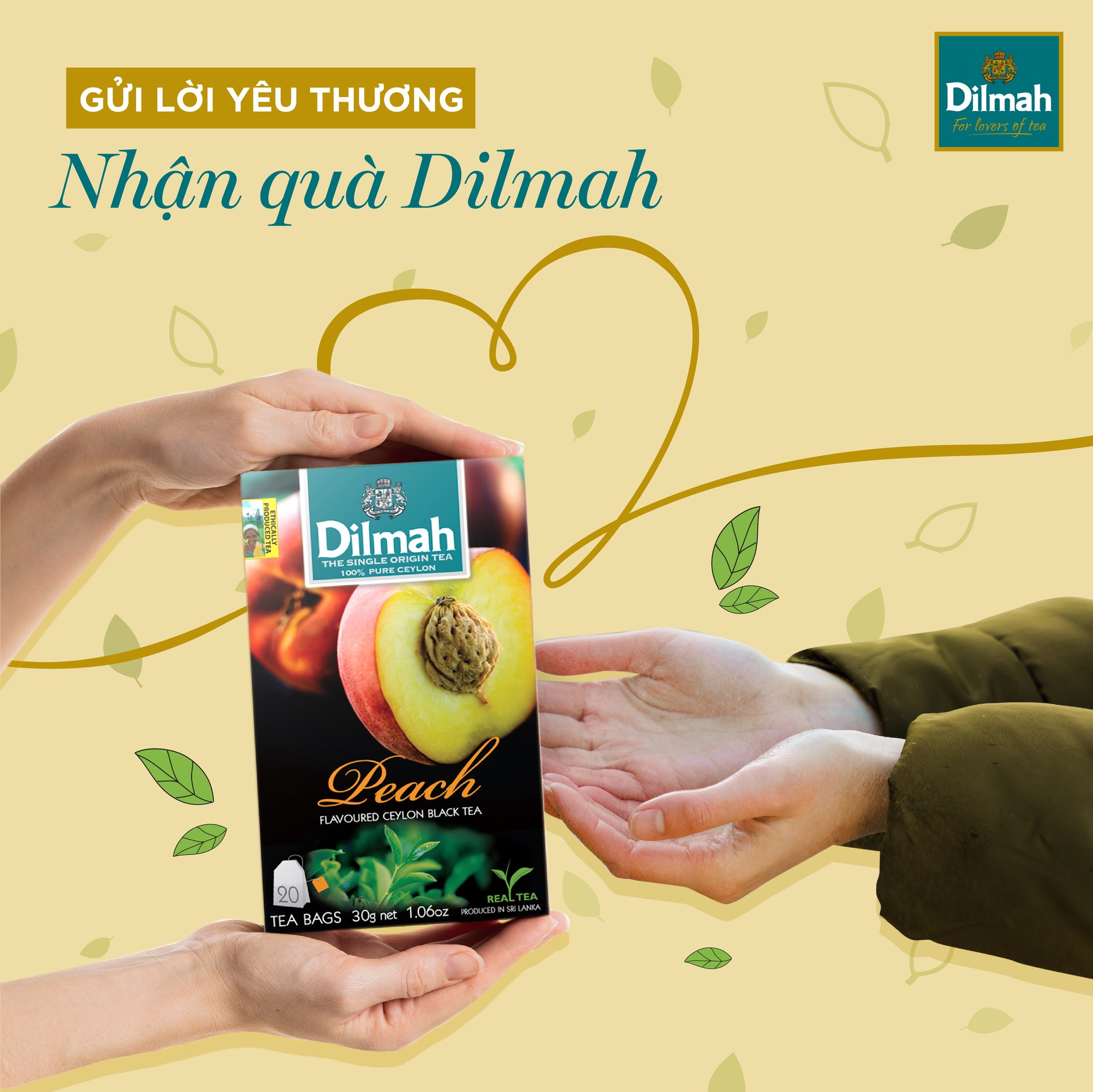 Combo 3 hộp Trà Dilmah Vị Đào - Peach 30g