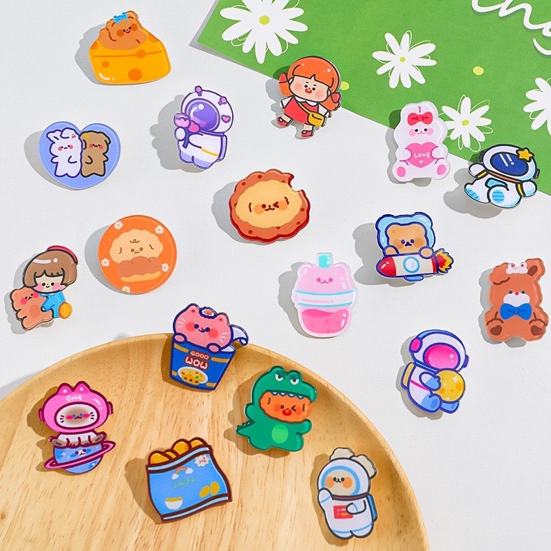Combo 3 huy hiệu pin cài áo nhiều mẫu độc đáo