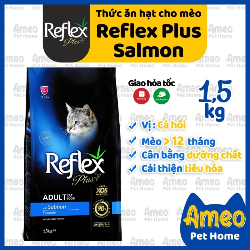 ♚ Hạt Reflex Plus Cho Mèo 1.5kg vị cá hồi Thức ăn cho mèo Reflex Plus Adult Cat Food Salmon Nguyên Seal