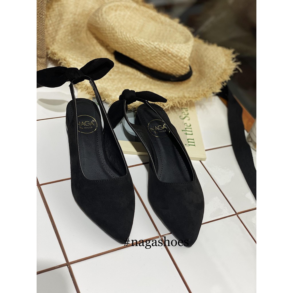 [9-11/9] VOUCHER 100K] GIÀY BÚP BÊ NAGASHOES MŨI NHỌN GÓT PHỐI NƠ 2P NAB42