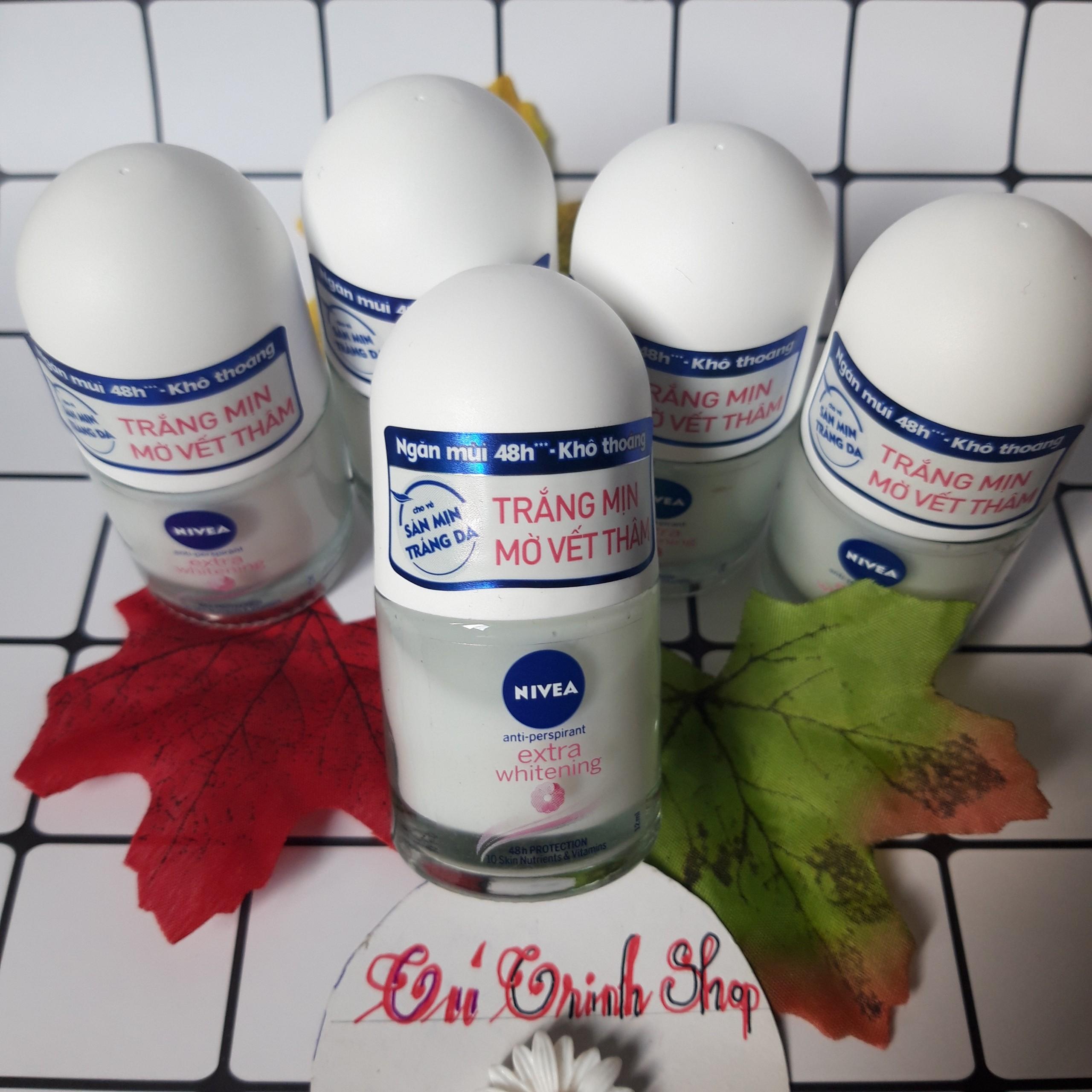 (DÙNG THỬ) 3 Lăn khử mùi Nivea trắng mịn mờ thâm (12ml/ chai)