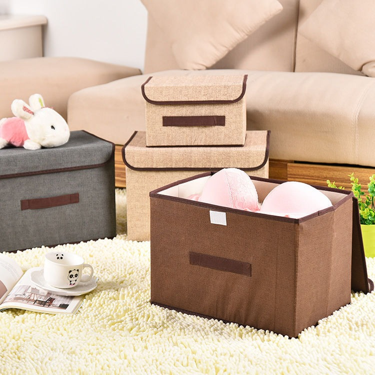 Set 2 hộp vải đựng đồ đa năng DAMIHOME bộ 2 hộp vải cất đồ lót, đồ chơi, giải phóng không gian tủ quần áo