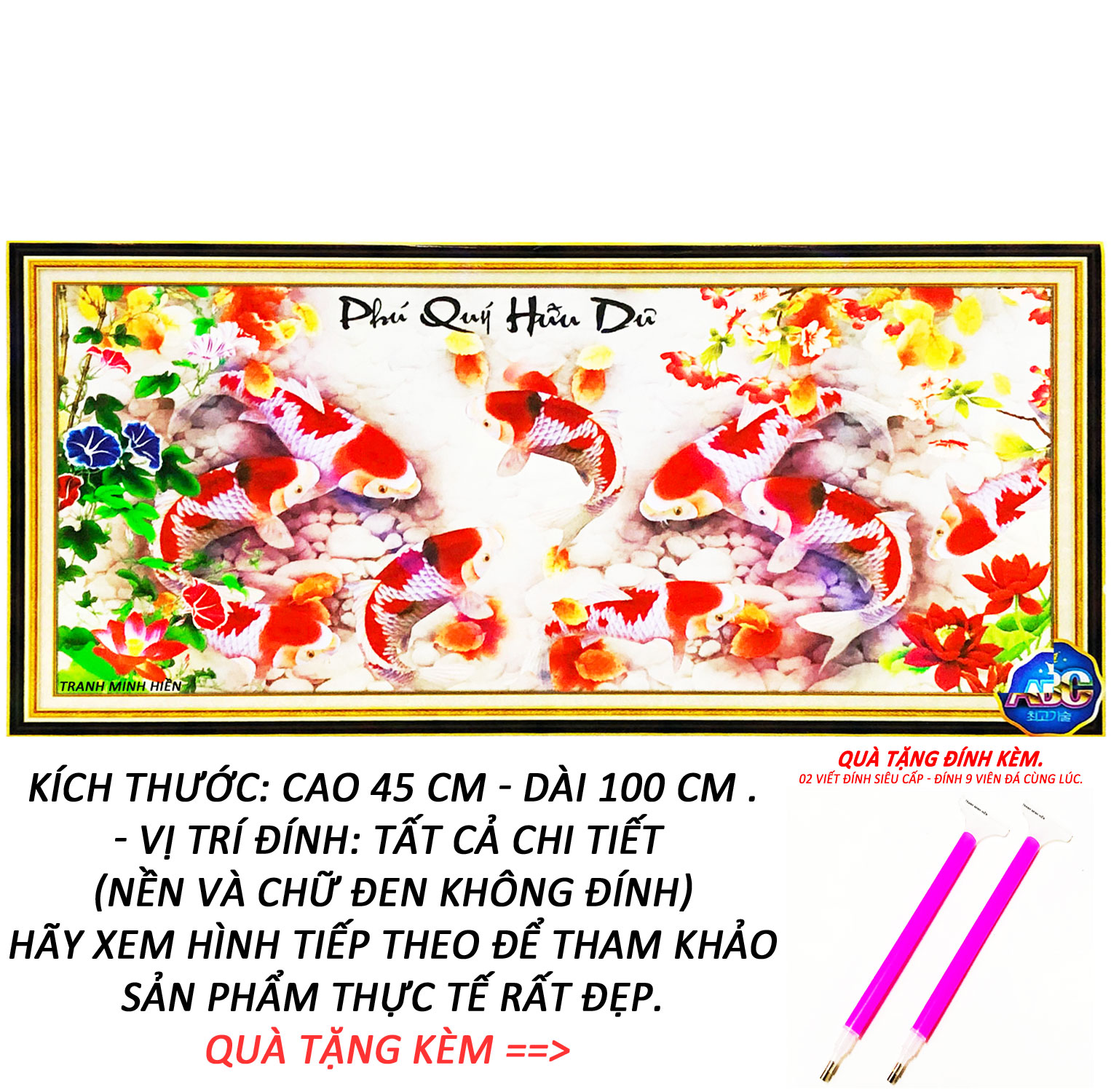 Tranh đính đá 5D - Bình Hoa Mẫu Đơn-Tranh Mỹ Thuật Minh Hiền
