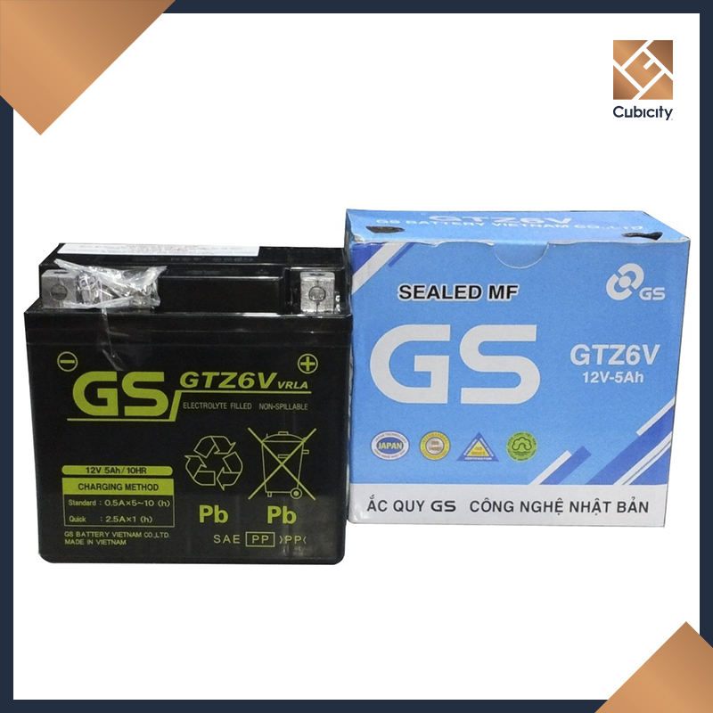 Bình ắc quy GS xanh GTZ6V 12V-5Ah