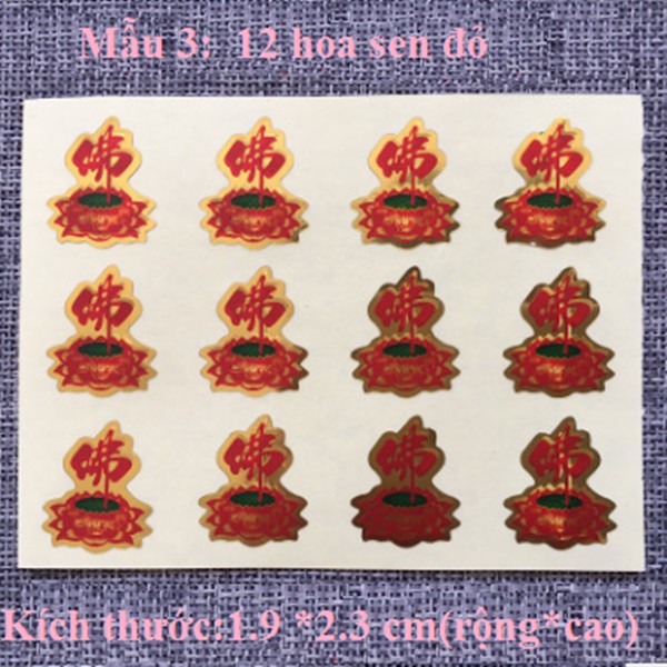 Miếng dán,Tem decal Phật giáo(4 mẫu)