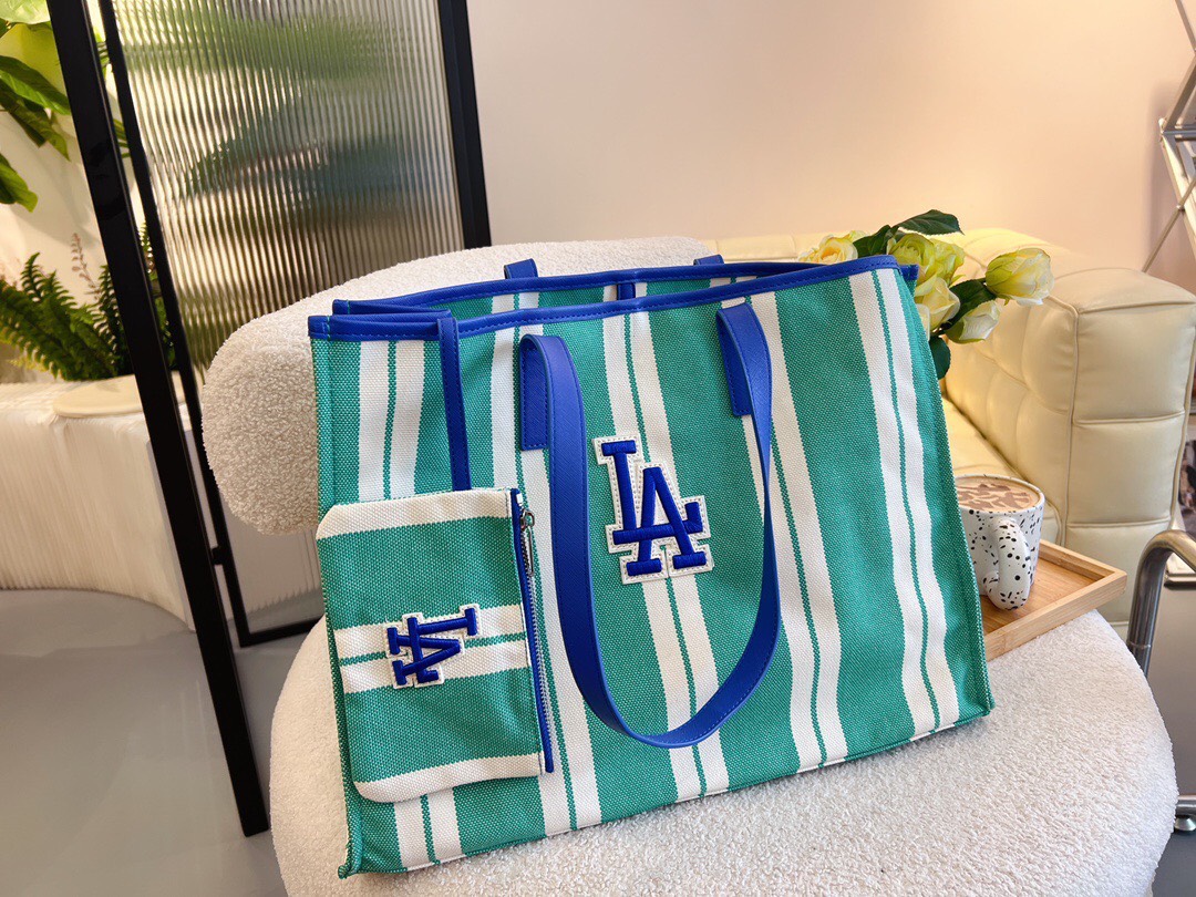 Túi tote sọc MLB canvas cao cấp (chuẩn hãng)