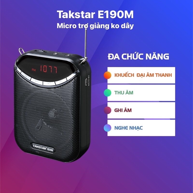 Micro trợ giảng kèm loa Takstar E190M không dây và có dây