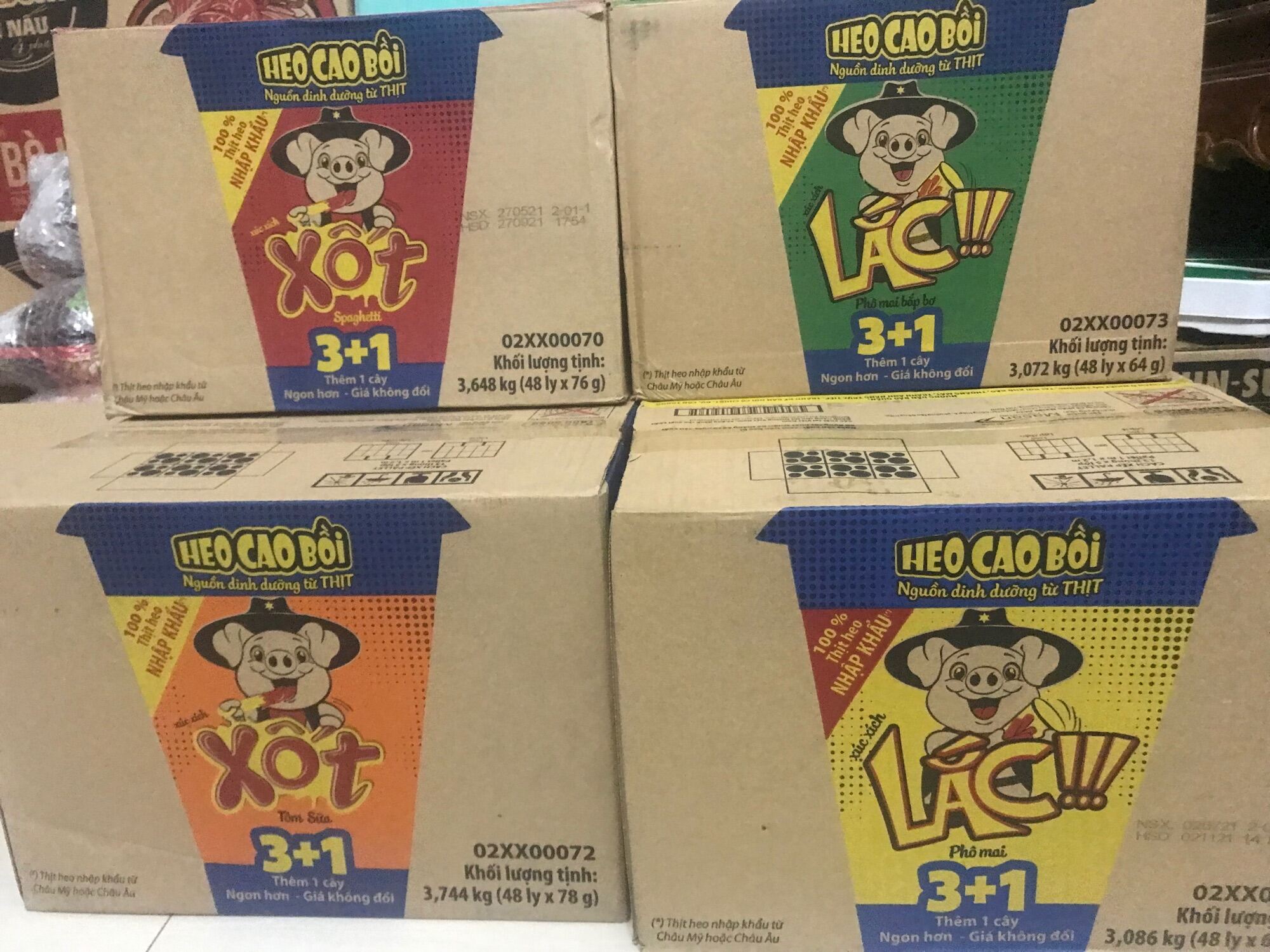 Xúc xích lắc (3+1) đủ vị
