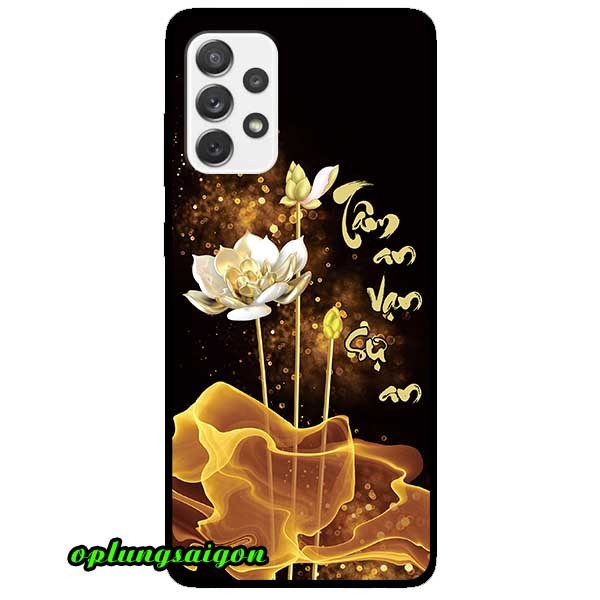 [HCM]Ốp Cường Lực Dẻo Đen Dành Cho Samsung A32 - A52 - A72 Mẫu Sen Vàng Tâm An