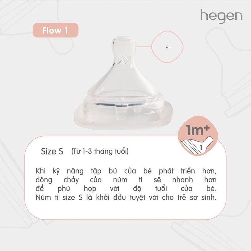 Núm ti thay thế bình Hegen 0m+/1m+/3m+/6m+/y set 2 cái có hộp