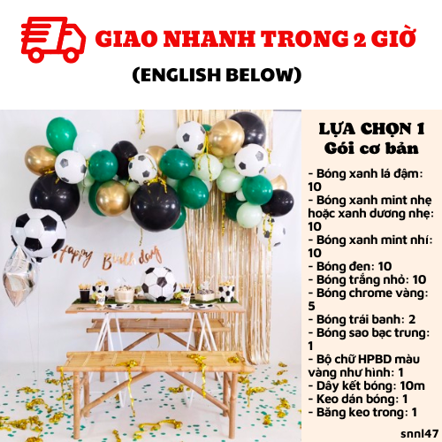Bộ bong bóng trang trí tiệc sinh nhật nhiều màu snnl47