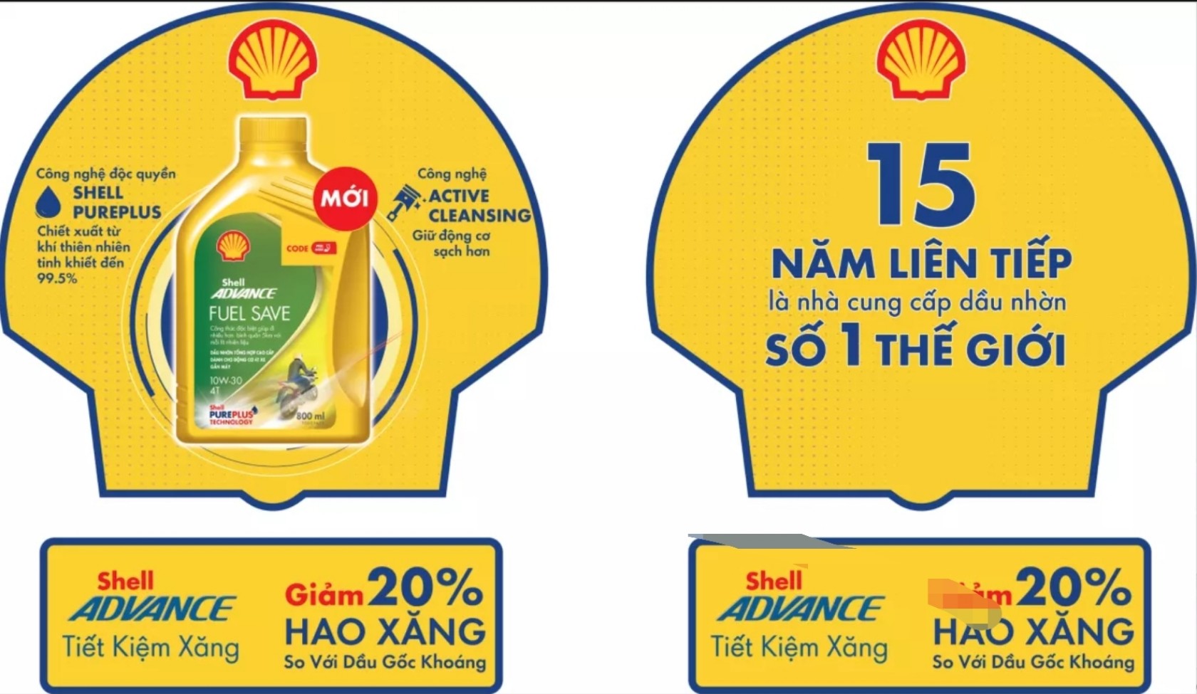 [Xe ga 1L] Dầu nhớt 4T Shell Advance FUEL SAVE Scooter 10W30 SN