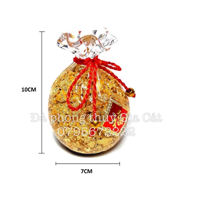 Thỏi vàng phong thuỷ kèm hộp y hình Đá phong thuỷ Gia Cát