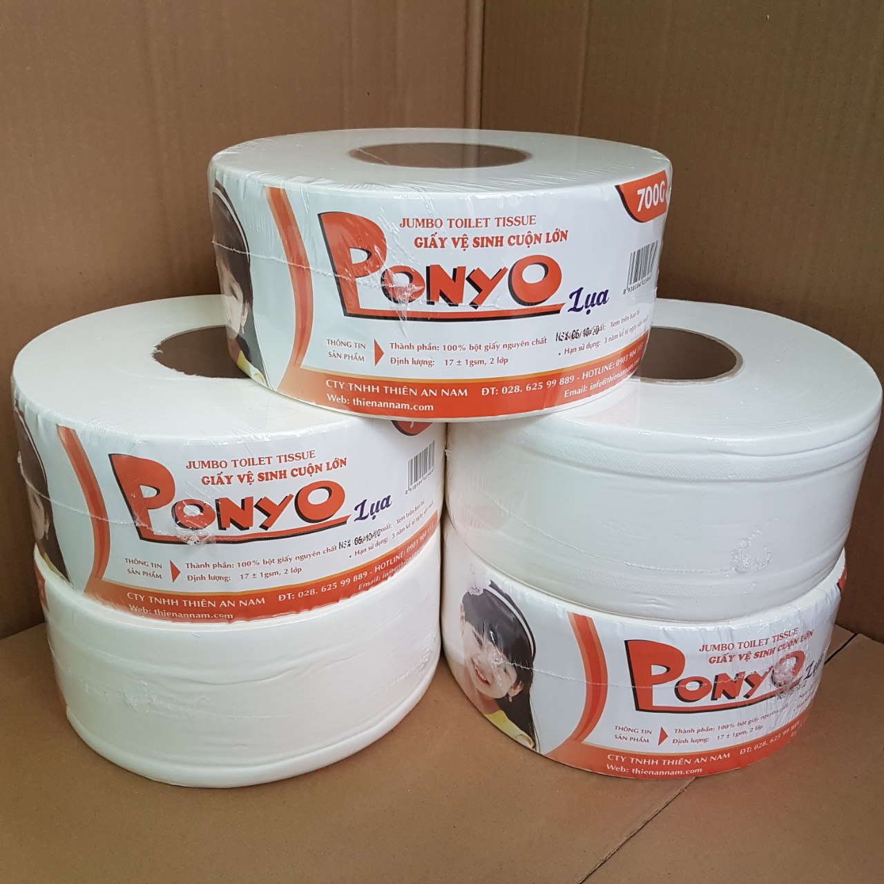 Combo 4 cuộn giấy vệ sinh lớn 700g PONYO - LỤA