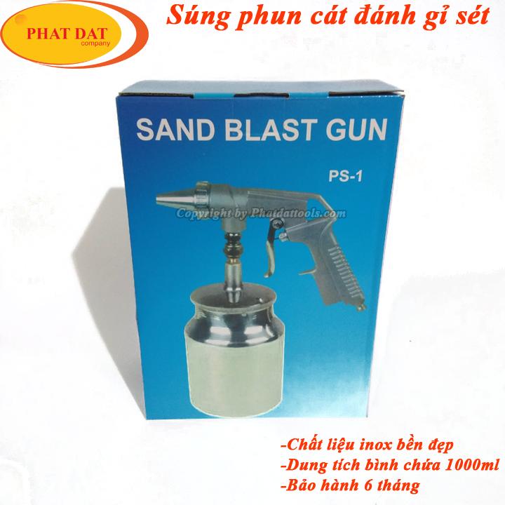 Sung Phun Cát Đánh Gỉ Sét Cầm Tay Có Bình Chứa 1000ml-Sung Phun Cát