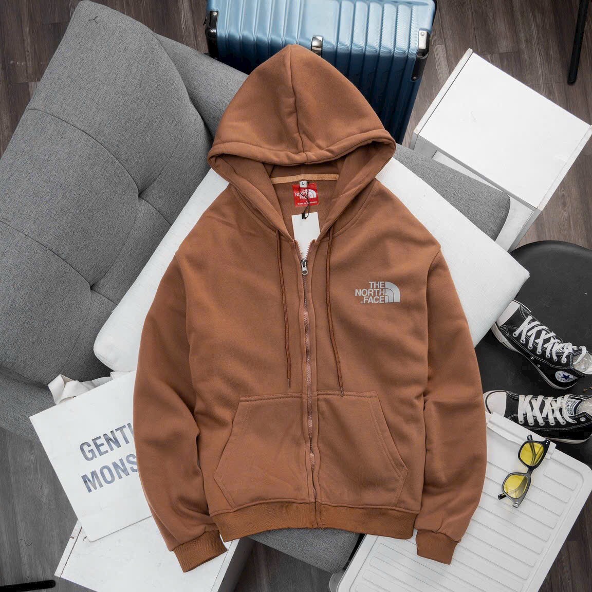 Áo khoác nam nữ có mũ the north face chất nỉ bông dày mịn chính phẩm