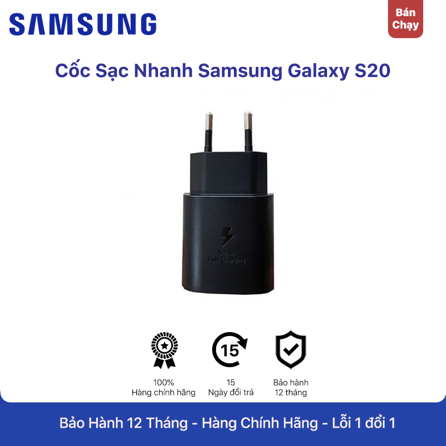 Cốc Sạc Nhanh Samsung Galaxy S20 25W