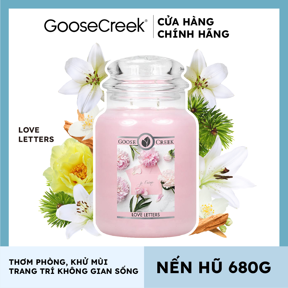 Nến hũ Goose Creek (680g) - Love Letters