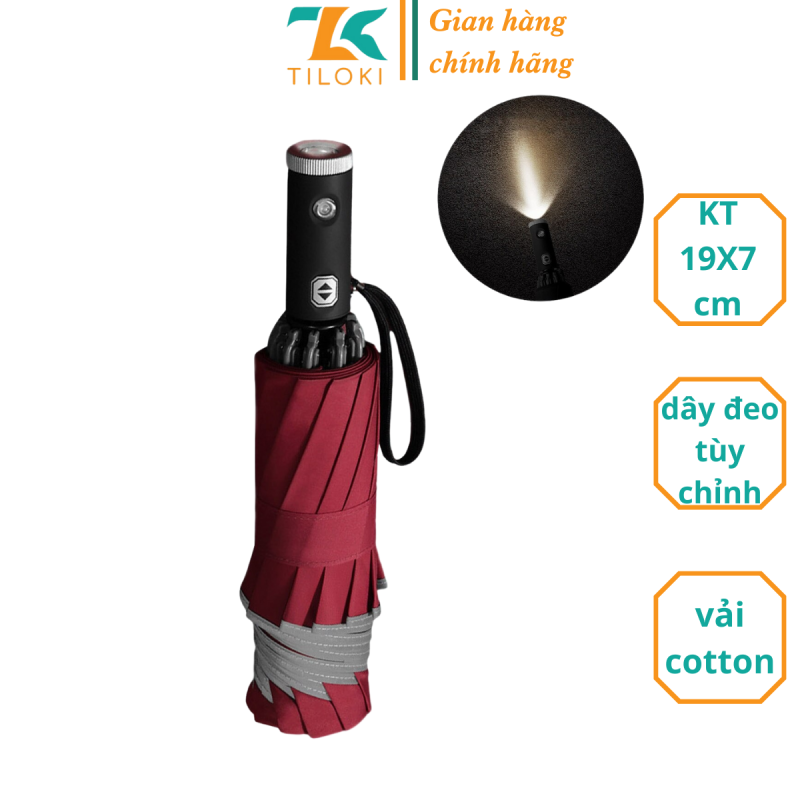 Ô dù gấp gọn tự động chống tia UV TiLoKi TOD01 có đèn led đi đêm đường kính 106cm - Ô (dù) gấp gọn tự động 2 chiều