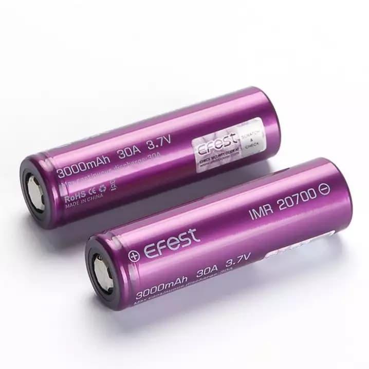 Pin sạc Efest IMR 20700 3000mAh 30A flat top battery