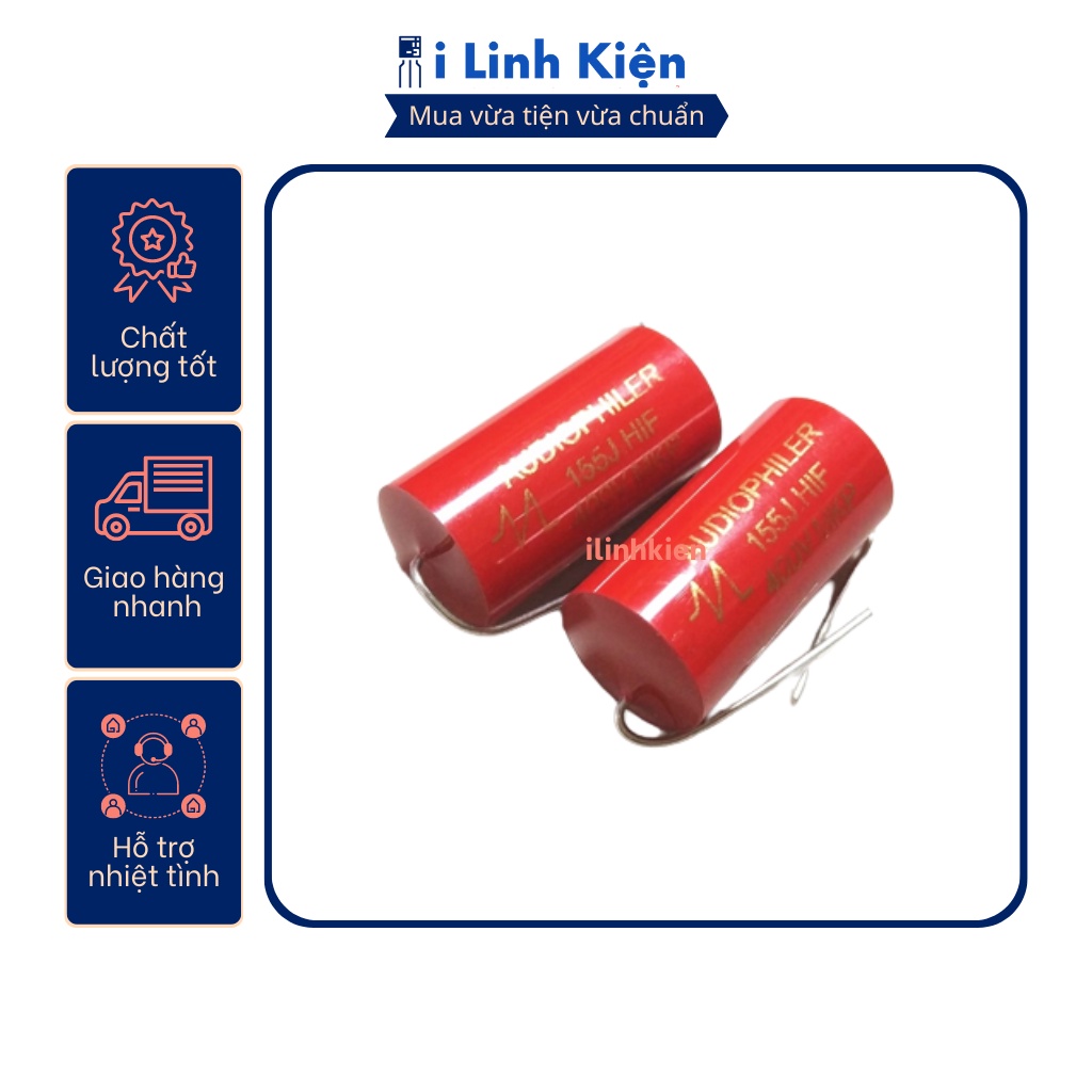Tụ audiophiler 1.5uf 400v 155j màu đỏ