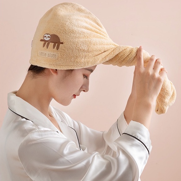 [ HÀNG TỐT - BAO CHẤT ] Khăn Quấn Ủ Tóc Hoa Cúc Lau Khô Siêu Tốc Siêu Thấm Hút
