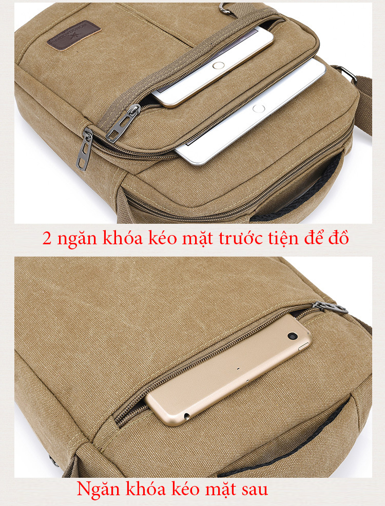 Túi đeo chéo vải bố RongGaoDar