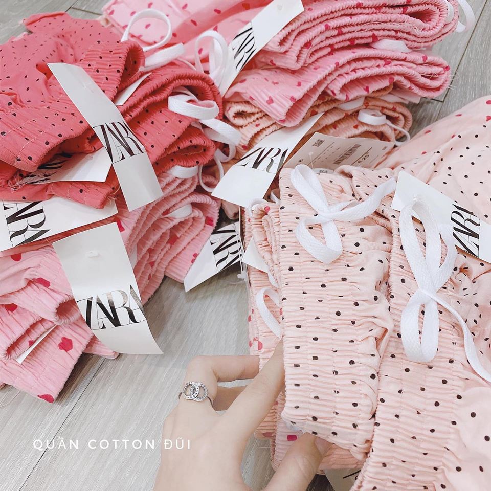 Quần Short Cotton Chấm Bi HỒNG Cute