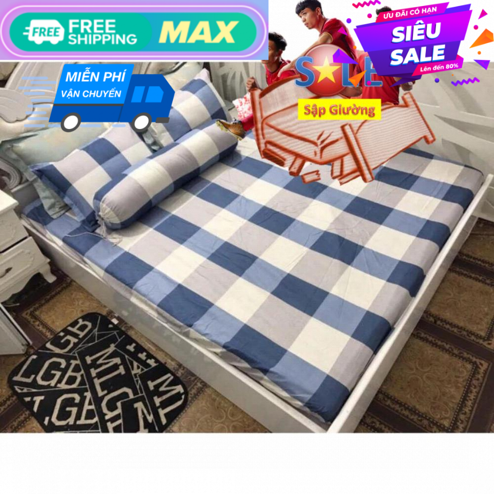 Bộ ga gối poly cotton caro m6/m8 (RVT)