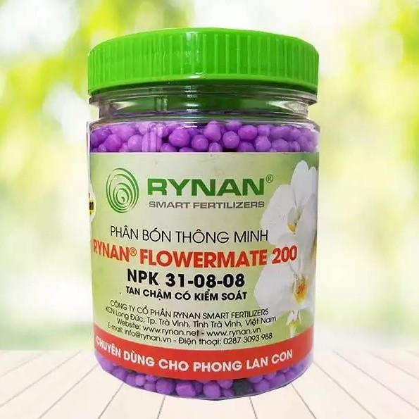 Phân bón tan chậm thông minh Rynan 200 cho lan con 150gram giá rẻ