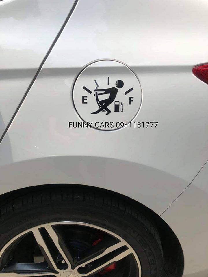 Tem dán nắp bình xăng ô tô