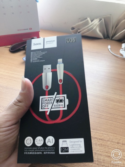 Cáp xạc iphone  HoCo U35. Tự ngắt điện khi pin đầy