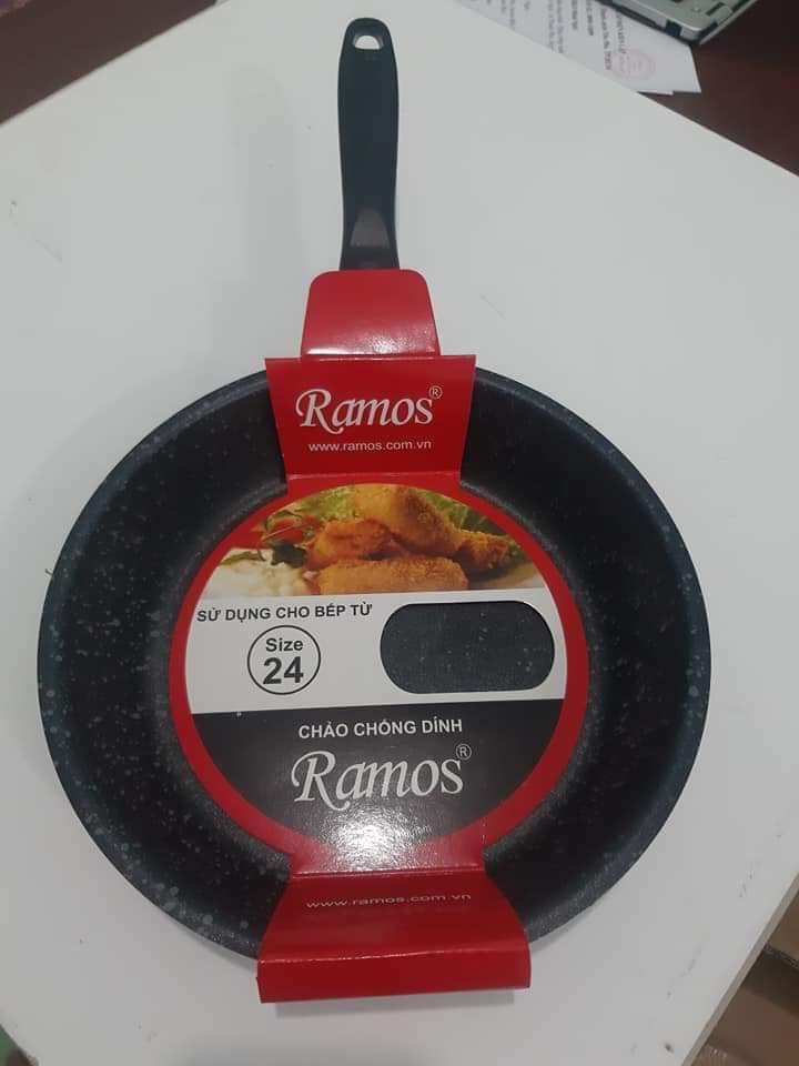 CHẢO VÂN ĐÁ RAMOS CAO CẤP 24CM DÙNG ĐƯỢC CHO BẾP TỪ