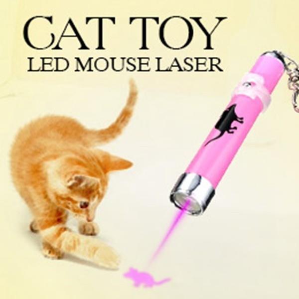 Amazingly Cat Toy Creative and Funny Pet Cat Toys LED Laser Pointer Light Glowing Animated Mouse Portable Keychain Glowing Pen