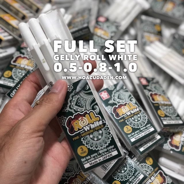 [ DA ĐEN] Bút trắng Gelly Roll SAKURA 0.5/0.8/1.0mm