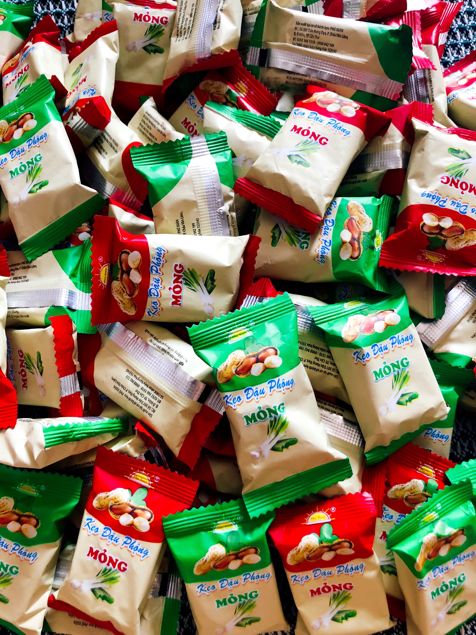 Tết 50g Kẹo ĐẬU PHỘNG HÀNH loại đặc biệt thơm ngon - Bánh kẹo tết Phú Xuân